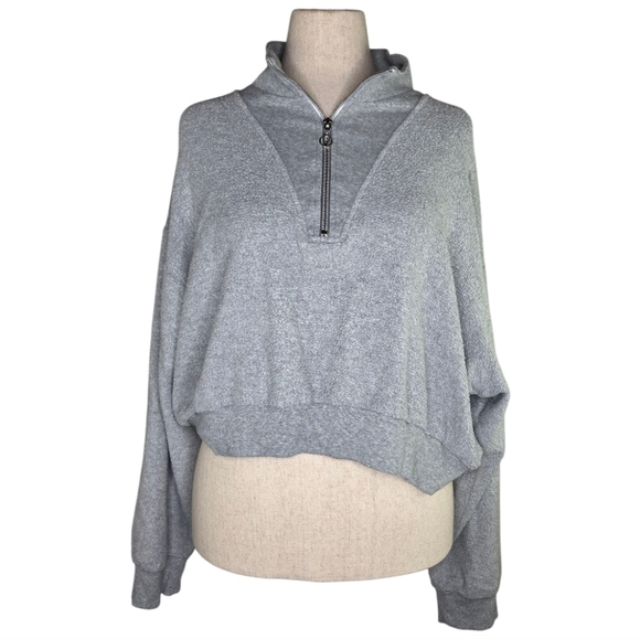 Victoria’s Secret On Point Gray Half Zip Pullover Sweatshirt XXL Cozy Lounge - Picture 1 of 8